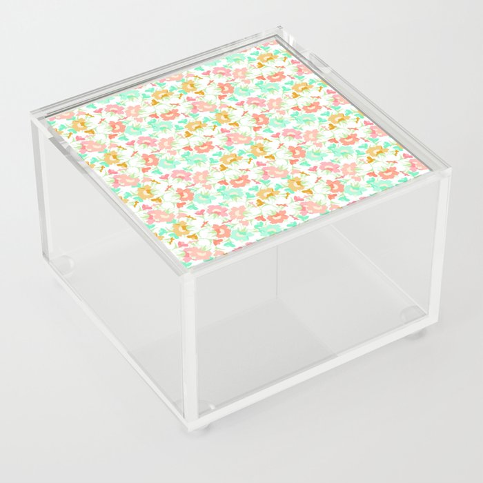 melon colors evening primrose flower meaning youth and renewal  Acrylic Box