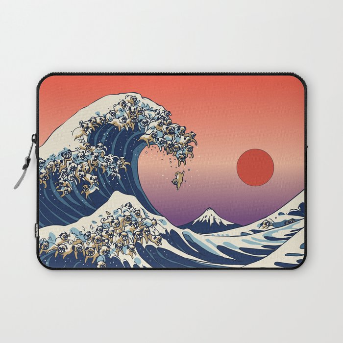 The Great Wave of Pug Laptop Sleeve