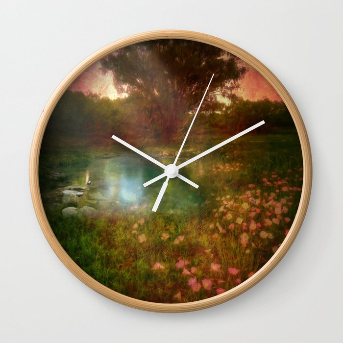 Dawn...a digital painting of sunrise Wall Clock
