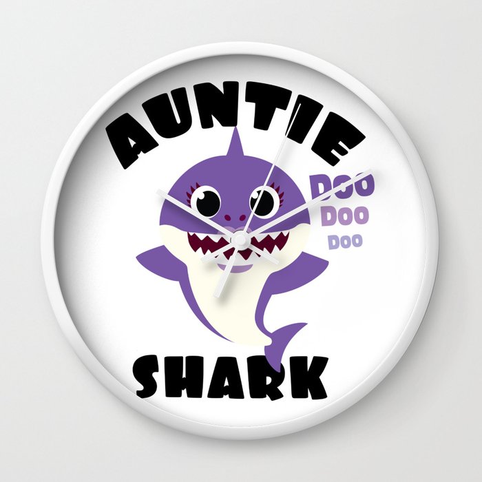 Auntie Shark design Gift Cute Baby Shark Matching Family Wall