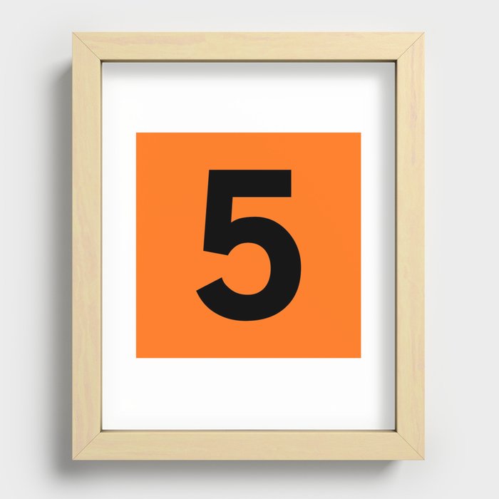 Number 5 (Black & Orange) Recessed Framed Print