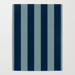 Classic Indigo Blue Cove Stripe Poster