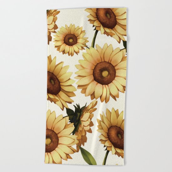 SUNFLOWERS 3 Beach Towel