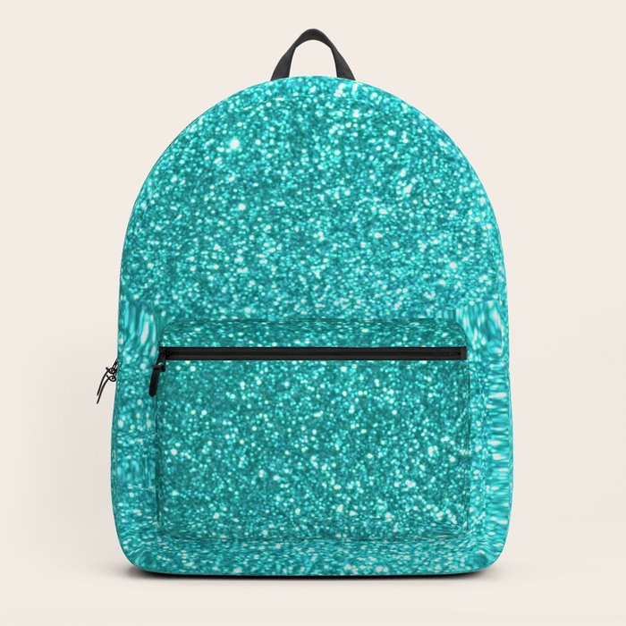 Aquamarine March Aries Birthstone Shimmering Glitter Backpack by