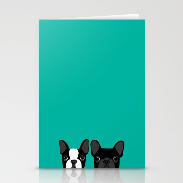 Boston Terrier and French Bulldog Stationery Cards