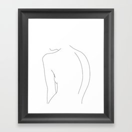 Minimal line drawing of women's body - Alex Framed Art Print