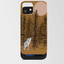 Wolf Howling at the Moon with Woodland Trees - Dusk iPhone Card Case
