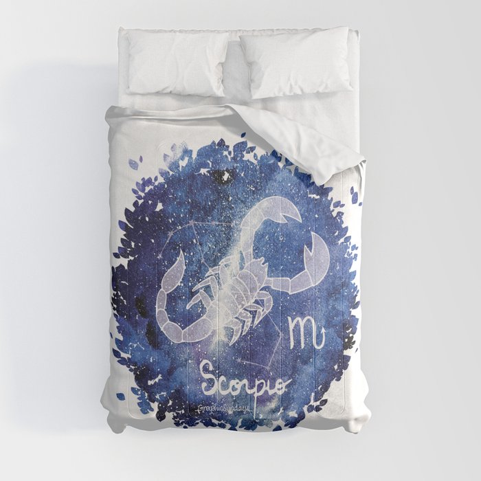 Scorpio Zodiac sign in a nebula Comforter