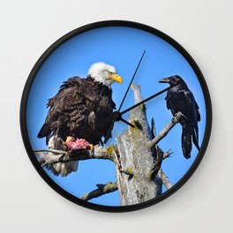 Avian Showdown Wall Clock | Nature, Eagle, Avian, Raven, Bald Eagle, Ornithology, Wild Birds, Alaska, Wild Animals, Photo 