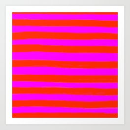 Sweet Stripes in Pink and Red Line Art #decor #society6 #buyart Art Print
