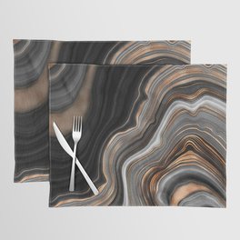 Elegant black marble with gold and copper veins Placemat