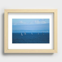 Regatta Sailboats Sailing Seascape 4 Recessed Framed Print