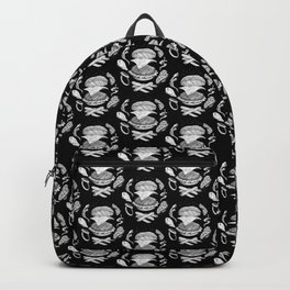 Burger Diagram (Black and White variant) Backpack | Junk, Illustration, Toile, Drive In, Burger, Black And White, Black, Food, Ink Pen, Retro 