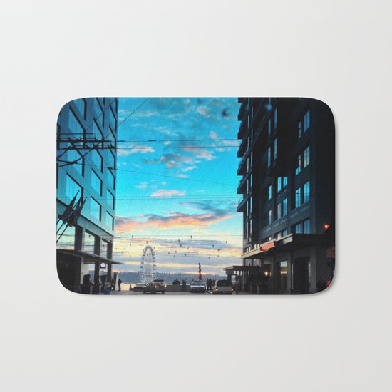 Seattle Summer Sunset Bath Mat