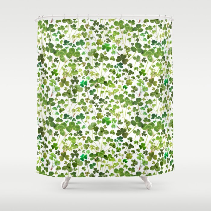 Shamrock and Clover Field Shower Curtain