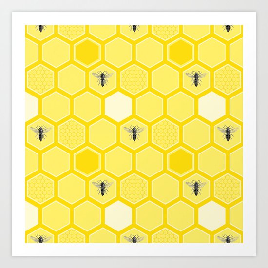 Honey Bees Art Print