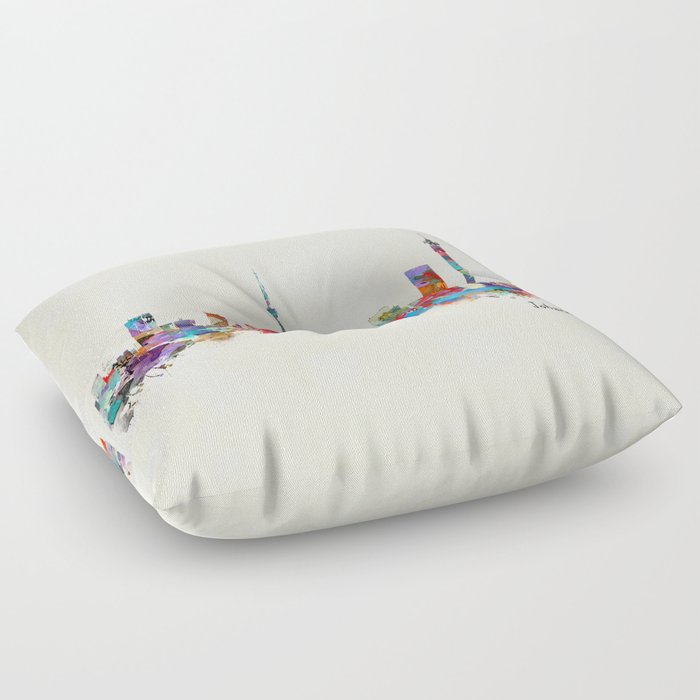 Johannesburg South Africa Skyline Floor Pillow By Bribuckley