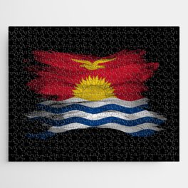 Kiribati flag brush stroke, national flag Jigsaw Puzzle