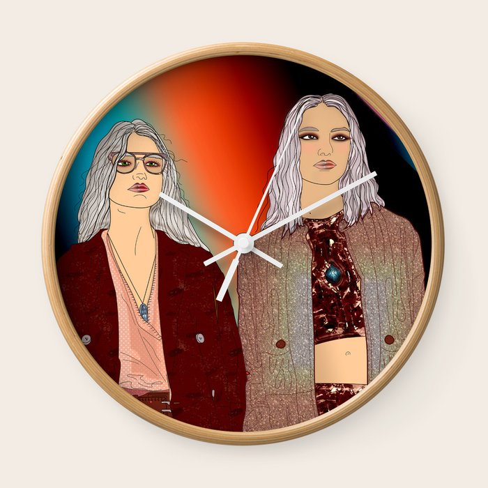 Social Jetlag Mean Girls Stare Nice Girls Smile Digital Art Wall Clock By Andwomanillustrations