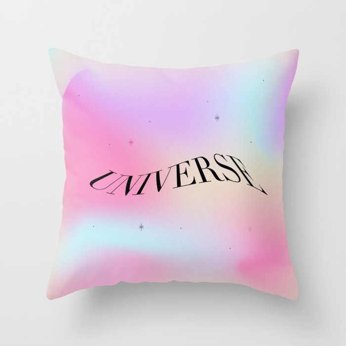 universe gradient psychedelic vintage abstract aura art Throw Pillow