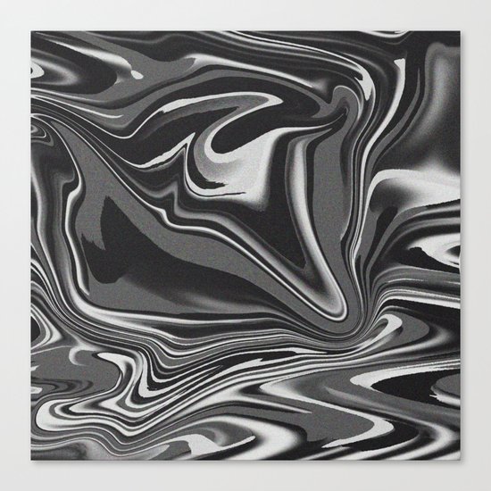 noisy black and white glitch Canvas Print