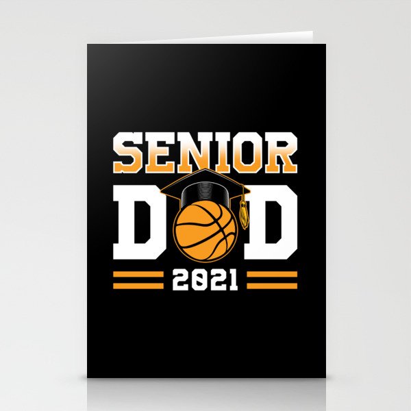 Proud Dad Basketball Senior 2021 Stationery Cards