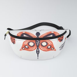 Spring colorful butterfly with insects  Fanny Pack