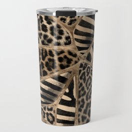 Animal Print - Leopard and Zebra - pastel gold Travel Mug