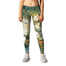 Diego Rivera Friday of Sorrows on the Canal Santa Anita, Mexico with Calla lilies landscape painting Leggings