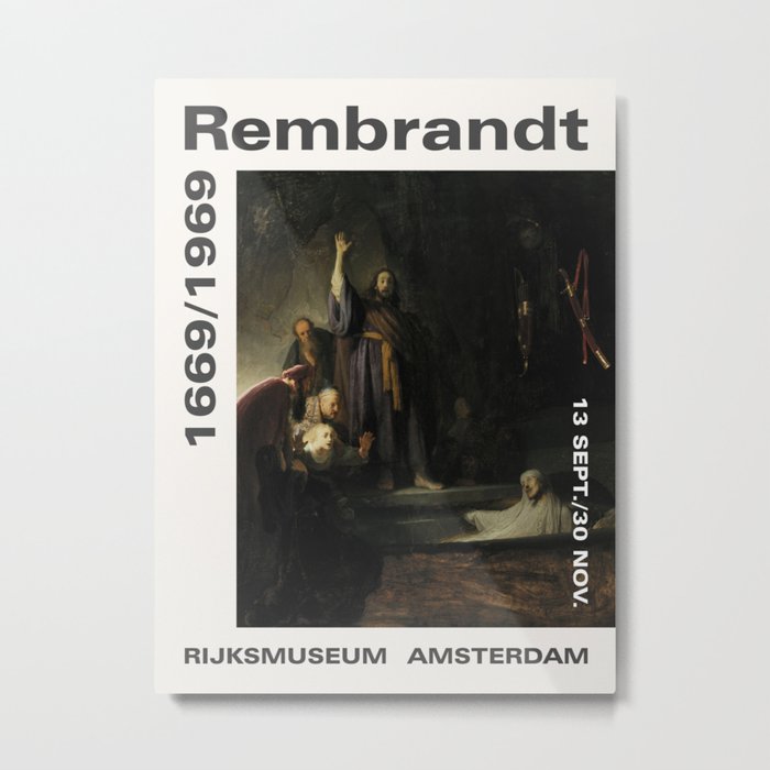 Rembrandt van Rijn Raising Lazarus 1632 Art Exhibition Metal Print