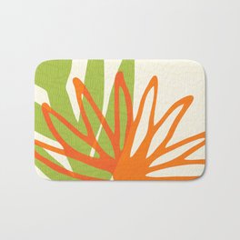 All Day Everyday in Green and Orange Nature Bath Mat | Floral, Green, Contemporary, Greenery, Autumn Leaves, Shapes, Nature, Leaves, Abstract, Seasons 