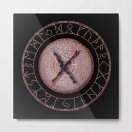 Gebo - Elder Futhark rune Metal Print | Black, Icelandicdark, Pagan, Graphicdesign, Viking, Gothic, Nordic, Goddess, Elderfuthark, Pagans 