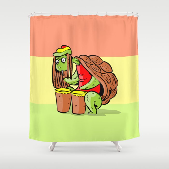Rasta Marihuana Turtle Shower Curtain By Granmike Society6