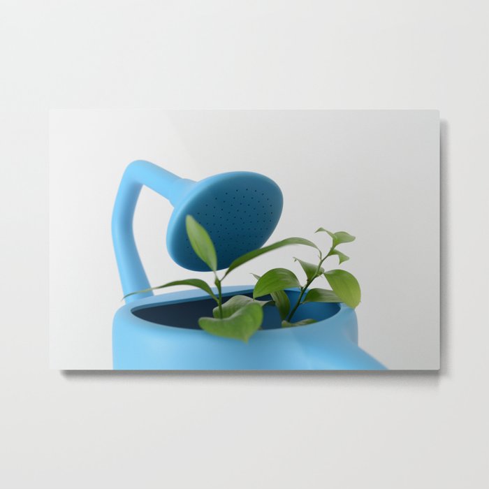 The Uncomfortable watering can and leaves Metal Print