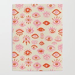 Mystic Eyes – Pink & Red Poster