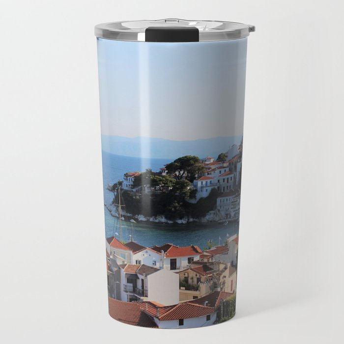 View over Skiathos town Travel Mug