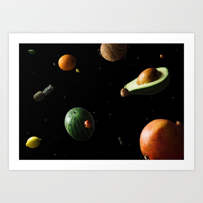 Space Or Fruit Planets Universe Cosmic Abstract Background Art Print By Liemduy
