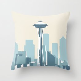 Seattle Cityscape Throw Pillow