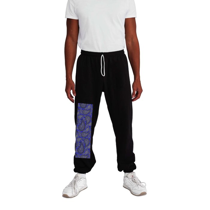 Paisley (White & Navy Blue Pattern) Sweatpants