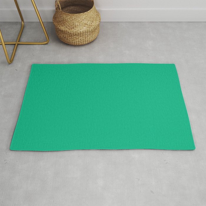 Solid Kelly Green Color Rug