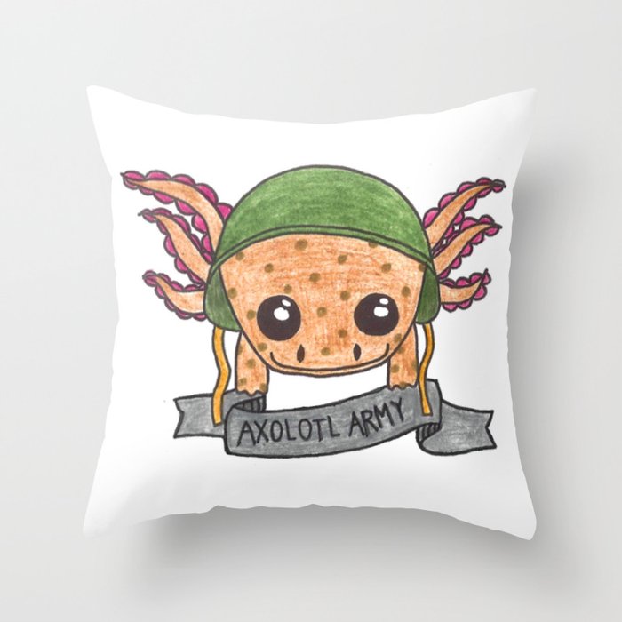 Copper Axolotl Throw Pillow