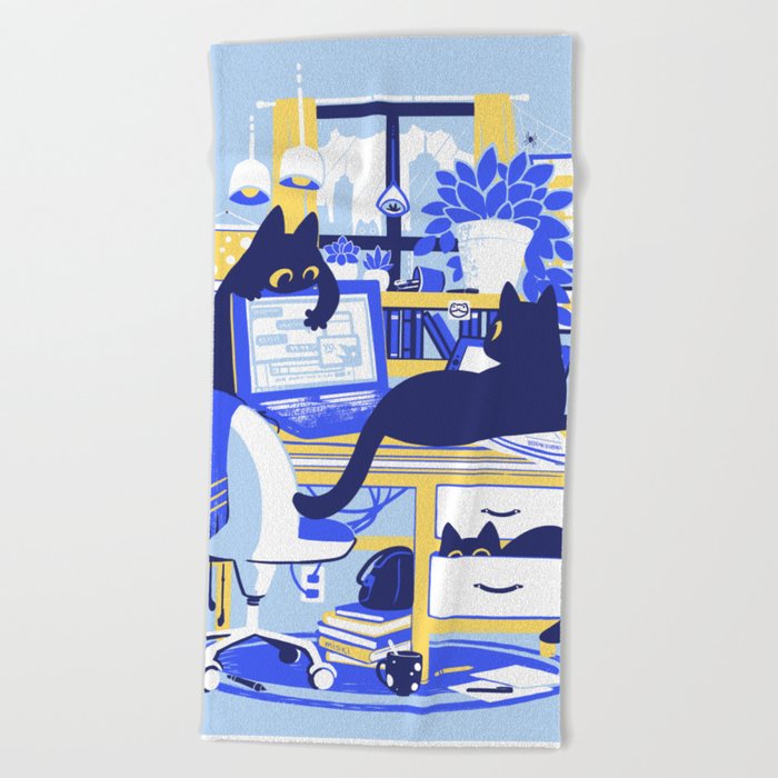 Working From Home Beach Towel