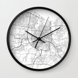 Minimal City Maps - Map Of Rochester, New York, Untited States Wall Clock