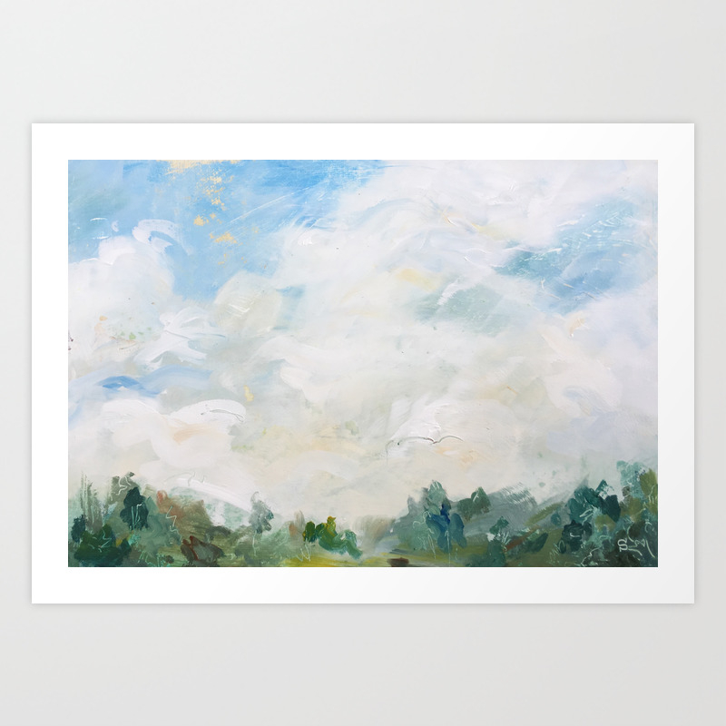 Original Vintage Landscape Painting Number 12 Art Print By