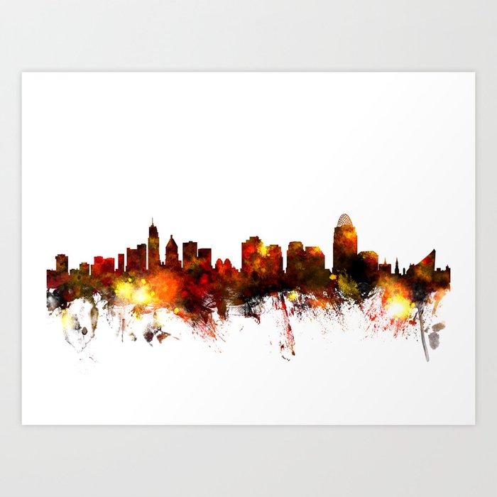 Cincinnati Ohio Skyline Art Print By Artpause Society6