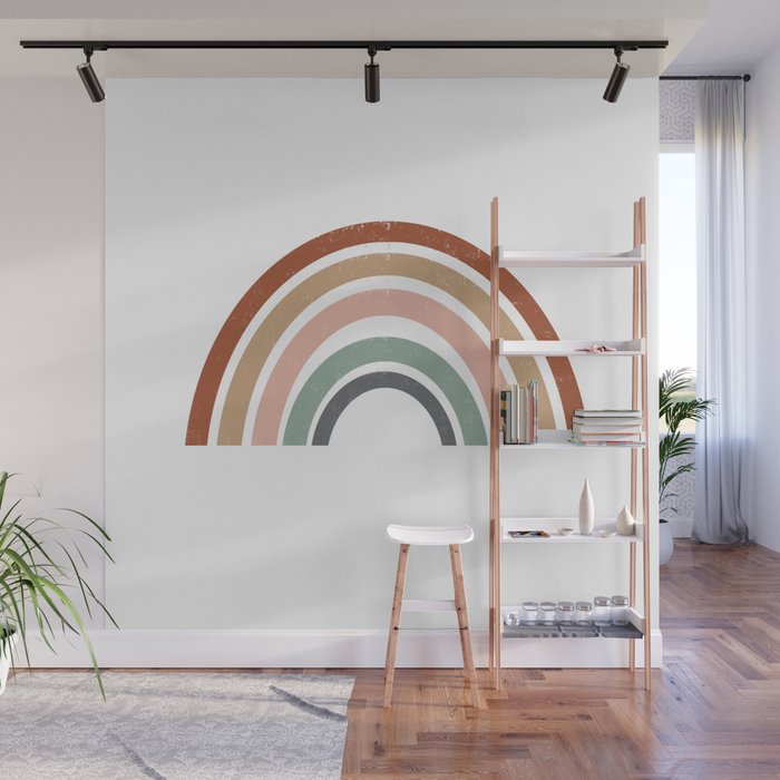 Rainbow Earth Tone Cute Kids Room Decor Muted Rainbow Art Print For Nursery Wall Mural By Charlottewinter Society6
