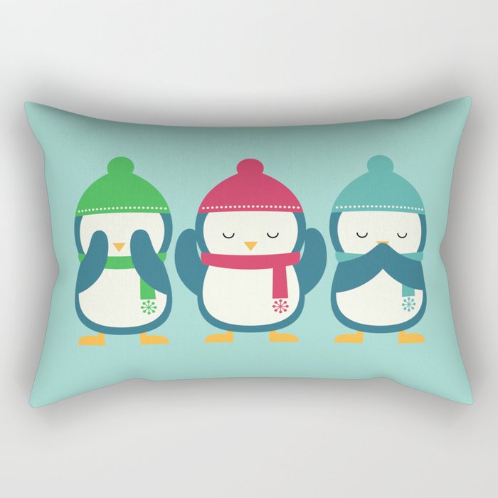 No Evil In Holiday Rectangular Pillow