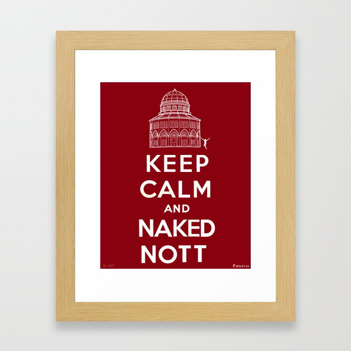 Keep Calm and Naked Nott Framed Art Print