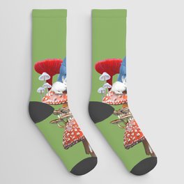 Mushroom Spring Fantasy Socks