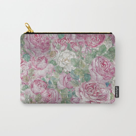 Vintage & Shabby-chic - floral roses flowers rose flower Carry-All Pouch